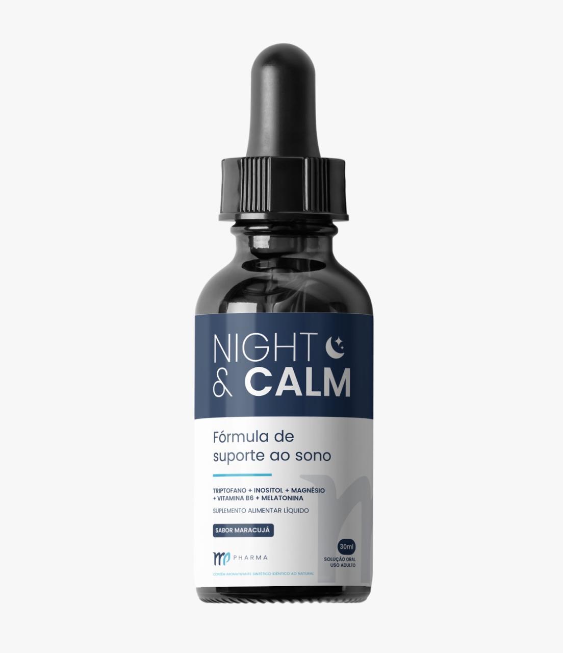 Frasco Night & Calm, fórmula de suporte ao sono